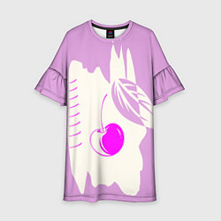 Платье клеш для девочки Вишневый коллаж, цвет: 3D-принт