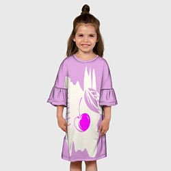 Платье клеш для девочки Вишневый коллаж, цвет: 3D-принт — фото 2
