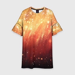 Детское платье Желто-красная текстура блестящая