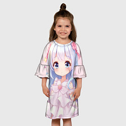 Платье клеш для девочки Аниме в стиле каваи, цвет: 3D-принт — фото 2