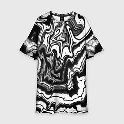 Детское платье Закрученные волны - чб абстракция