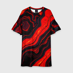 Платье клеш для девочки Срез магматической породы, цвет: 3D-принт