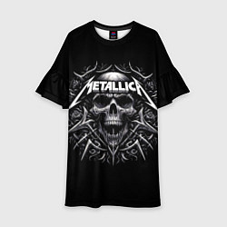 Детское платье Metallica - a skull with roses and thorns