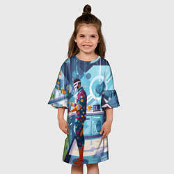 Платье клеш для девочки Здоровое питание, цвет: 3D-принт — фото 2