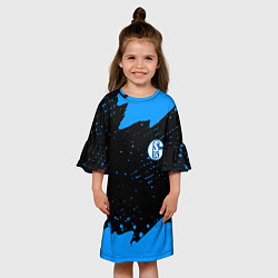 Платье клеш для девочки Schalke 04 fc blue color, цвет: 3D-принт — фото 2