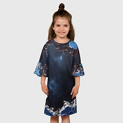 Платье клеш для девочки Объемная дыра в стене текстура, цвет: 3D-принт — фото 2