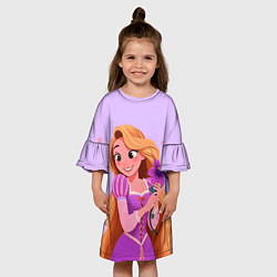 Платье клеш для девочки Rapunzel - big pictures, цвет: 3D-принт — фото 2