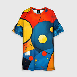 Платье клеш для девочки Динамичный красочный паттерн, цвет: 3D-принт
