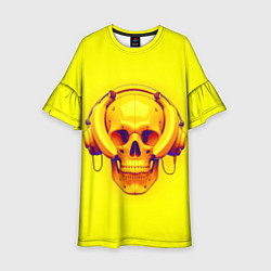 Детское платье Yellow bananas skull - cyberpunk