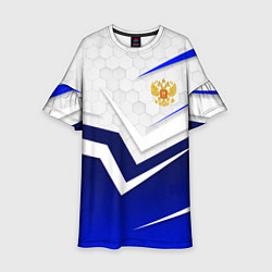 Детское платье Герб России - синий и белый