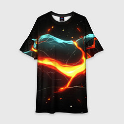 Детское платье Лава в черной текстуре