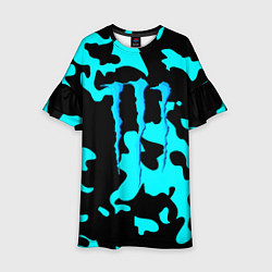 Детское платье Monster energy камуфляж голубой