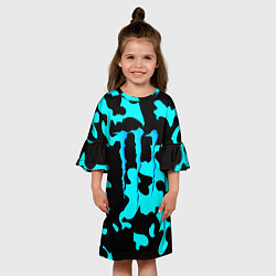 Платье клеш для девочки Monster energy камуфляж голубой, цвет: 3D-принт — фото 2