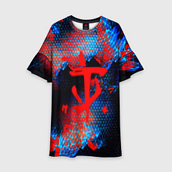 Платье клеш для девочки Doom космическая абстракция, цвет: 3D-принт