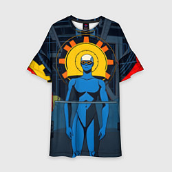 Платье клеш для девочки Ретро фантастика, цвет: 3D-принт