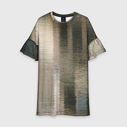 Детское платье Размытые серо-бежевые полосы