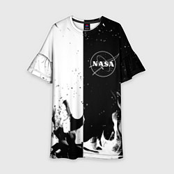 Детское платье Nasa черно белый огонь