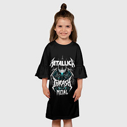 Платье клеш для девочки Metallica group - thrash metal style, цвет: 3D-принт — фото 2