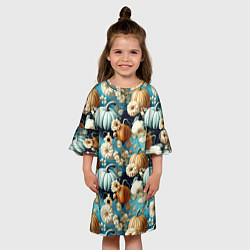 Платье клеш для девочки Маленькие тыковки, цвет: 3D-принт — фото 2