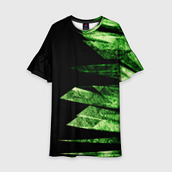Платье клеш для девочки Color green black, цвет: 3D-принт