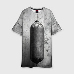 Платье клеш для девочки Серая боксерская груша, цвет: 3D-принт