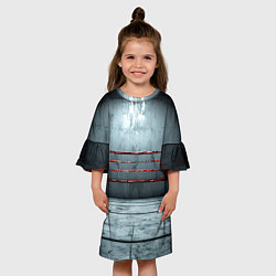 Платье клеш для девочки Серый ринг, цвет: 3D-принт — фото 2