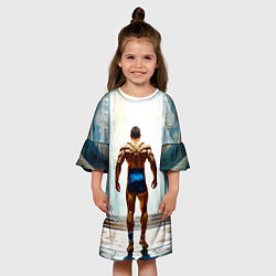 Платье клеш для девочки Греко-римский борец, цвет: 3D-принт — фото 2