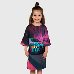 Платье клеш для девочки БМВ граффити стиль, цвет: 3D-принт — фото 2