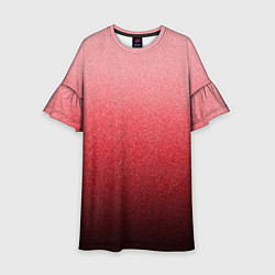 Детское платье Мягкий градиент красно-розовый текстура крошка