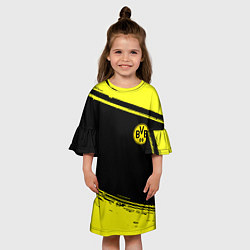 Платье клеш для девочки Borussia жёлтые полосы, цвет: 3D-принт — фото 2