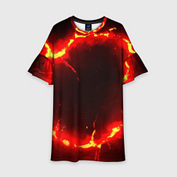 Детское платье Красный круг из огня текстура