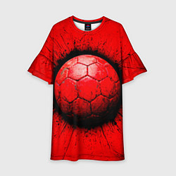 Платье клеш для девочки Красный гандбольный мяч, цвет: 3D-принт