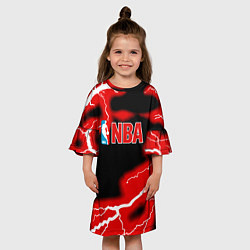 Платье клеш для девочки NBA шторм, цвет: 3D-принт — фото 2