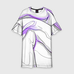 Детское платье Черные и фиолетовые линии на белом