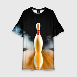 Платье клеш для девочки Кегля в белом дыму, цвет: 3D-принт