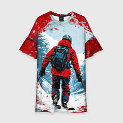 Детское платье Красный лыжник