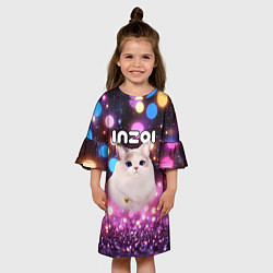Платье клеш для девочки Inzoi кошечка и логотип, цвет: 3D-принт — фото 2
