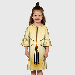 Платье клеш для девочки Патрон на бежевом, цвет: 3D-принт — фото 2