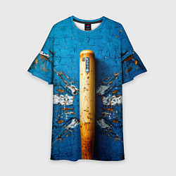 Детское платье Бейсбольная бита на синем