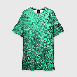 Платье клеш для девочки Бирюзовый аквамарин абстрактная текстура, цвет: 3D-принт