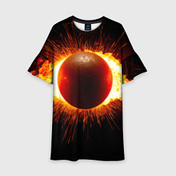 Платье клеш для девочки Ядро для талкания в огне, цвет: 3D-принт