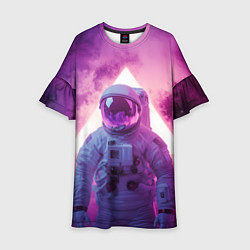Платье клеш для девочки Фиолетовый космос, цвет: 3D-принт