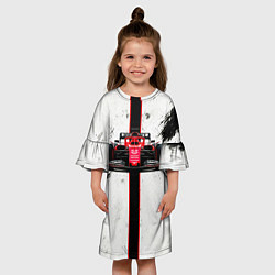Платье клеш для девочки Формула 1 на белом, цвет: 3D-принт — фото 2
