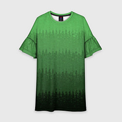 Детское платье Зеленый градиент текстурные полосы