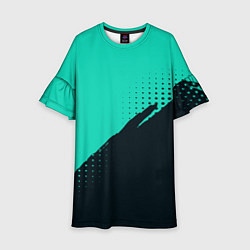 Детское платье Color black light blue