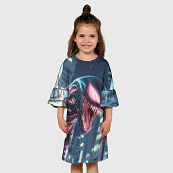 Платье клеш для девочки Чужой в аниме стиле, цвет: 3D-принт — фото 2
