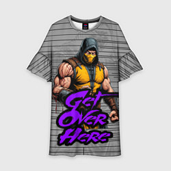 Платье клеш для девочки Мортал комбат скорпион, цвет: 3D-принт