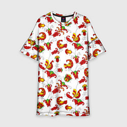 Платье клеш для девочки Русский народный орнамент в стиле росписей Северно, цвет: 3D-принт