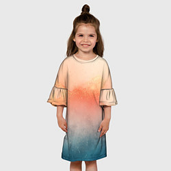 Платье клеш для девочки Персиковый градиент текстура, цвет: 3D-принт — фото 2