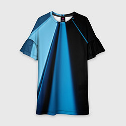 Платье клеш для девочки Black blue, цвет: 3D-принт